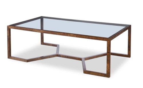 Kingsley Contemporary Cocktail Table with Glass Inset Top
