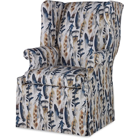 Traditional Wing Back Skirted Chair