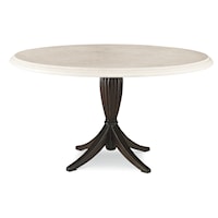 Transitional Round Single Pedestal Dining Table