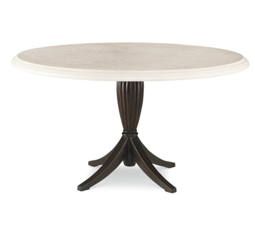 Transitional Round Single Pedestal Dining Table