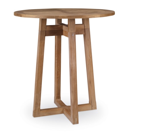 Coastal Outdoor Adjustable Teak Bar/Counter Height Table