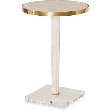 Vera Contemporary Side Table with Gold Accents
