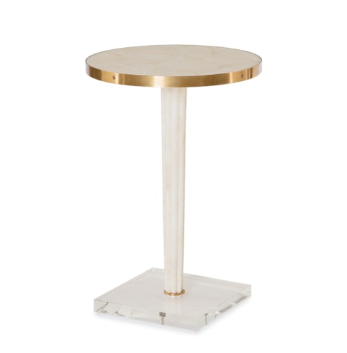 Vera Contemporary Side Table with Gold Accents