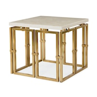 Links Transitional Lamp Table with Crystal Stone Top