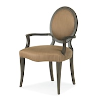 Gigi Transitional Upholstered Arm Chair with Oval Back