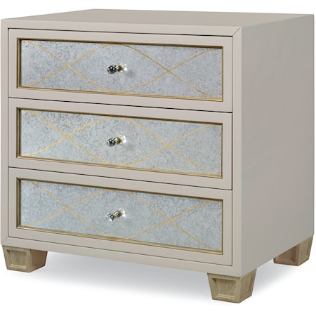 Glam Nightstand with 3-Drawers
