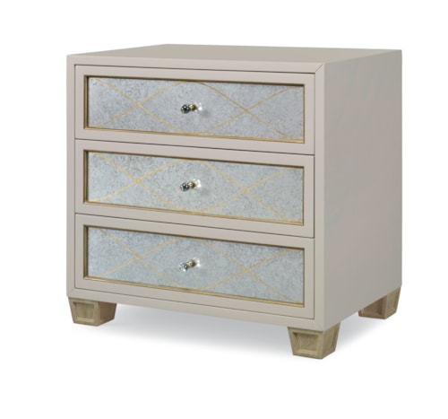 Glam Nightstand with 3-Drawers