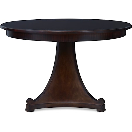 Transitional Round Dining Table with Tri-Pedestal Base