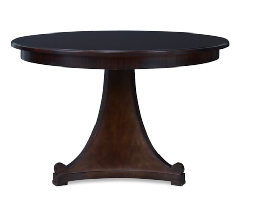 Transitional Round Dining Table with Tri-Pedestal Base