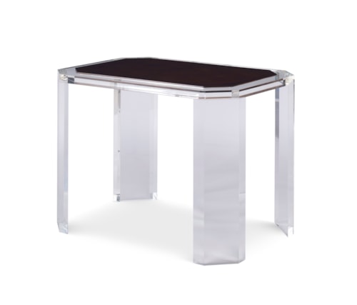 Transitional Phoenix Chairside Table with Oak Top