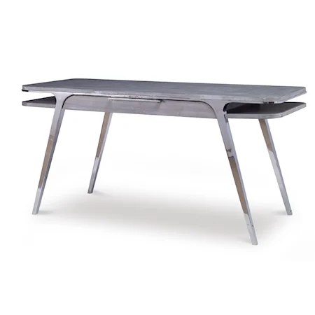 Contemporary Angled Desk with Metal Accents