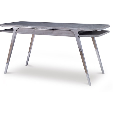 Contemporary Angled Desk with Metal Accents