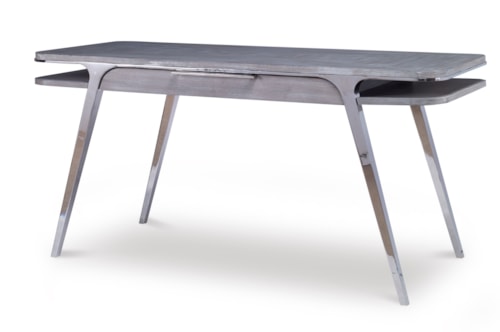 Contemporary Angled Desk with Metal Accents