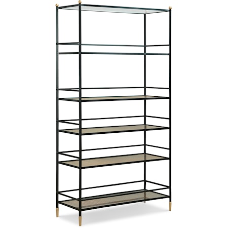 Traditional Etagere with Glass Shelves