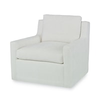Contemporary Ion Upholstered Swivel Chair with Slope Arm