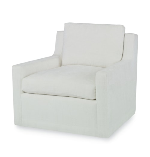 Contemporary Ion Upholstered Swivel Chair with Slope Arm