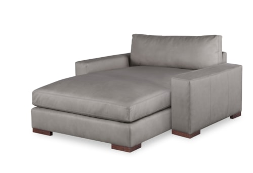 Great Room Contemporary Leather Chaise