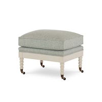 Hannah Transitional Accent Ottoman with Casters