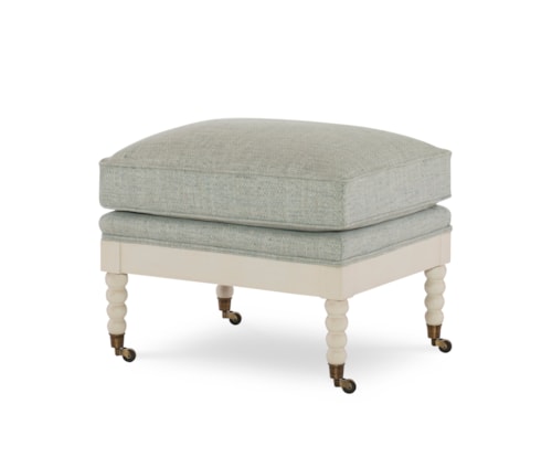 Hannah Transitional Accent Ottoman with Casters