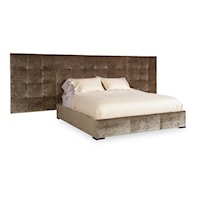 Transitional Soho Upholstered California King Bed with Block Legs