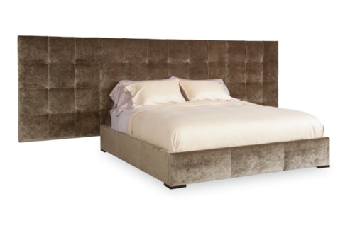 Traditional Soho Fully Upholstered King Bed Wings with Button Tufting