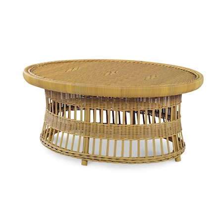 Outdoor Wicker Oval Cocktail Table