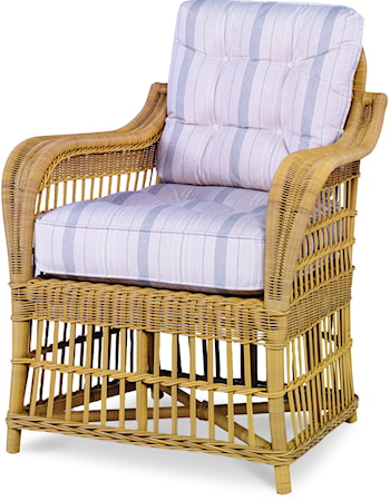 Outdoor Wicker Large Arm Chair W/Button Back