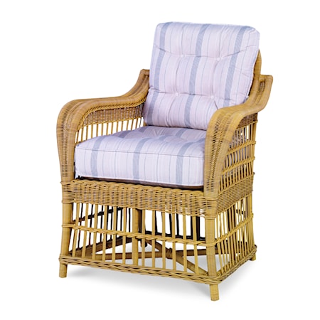 Outdoor Wicker Large Arm Chair W/Button Back