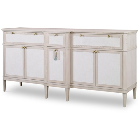 Monarch Transitional 5-Door Credenza with Soft Close Drawers