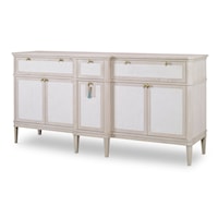 Monarch Transitional 5-Door Credenza with Soft Close Drawers