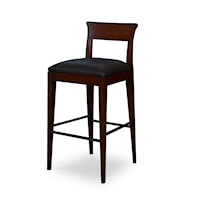 Easton Transitional Upholstered Bar Stool with Tapered Legs
