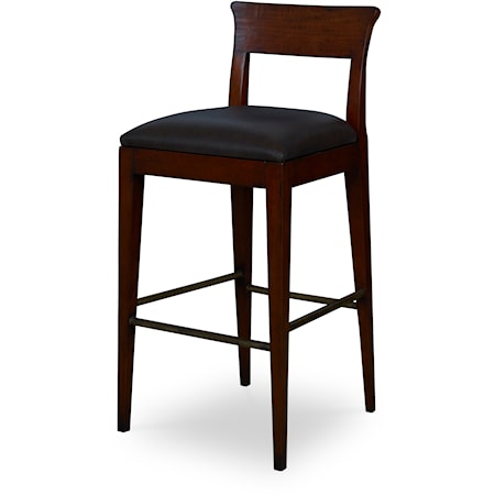 Easton Transitional Upholstered Bar Stool with Tapered Legs