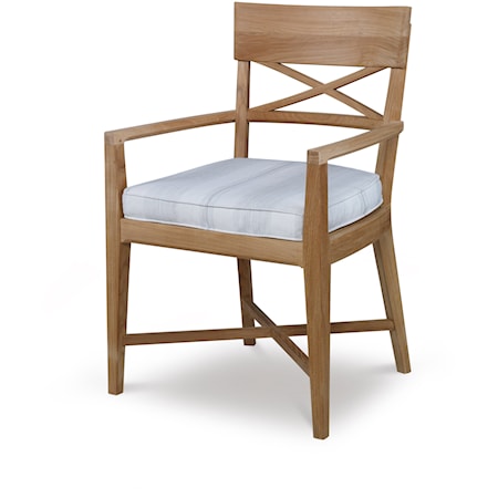Coastal Outdoor Dining Chair with Cushion