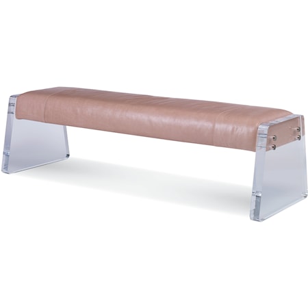 Bruges Contemporary Accent Bench with Acrylic Legs