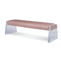 Bruges Contemporary Accent Bench with Acrylic Legs