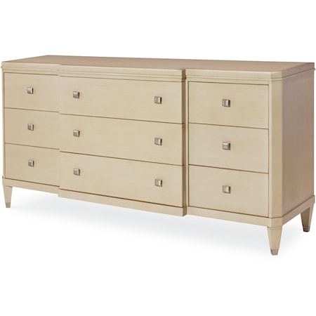 Transitional 9-Drawer Bedroom Dresser with Jewelry Trays