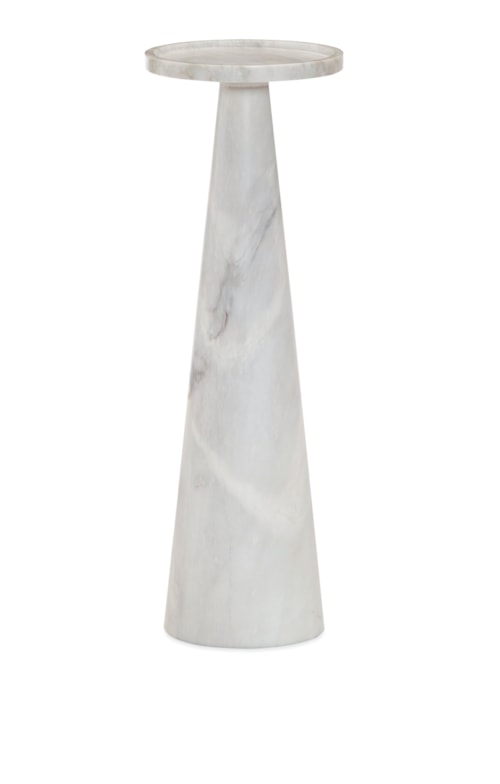 White Marble Accent Table with Cone Base