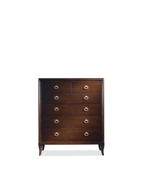Transitional 6-Drawer Chest with His and Hers Jewelry Trays