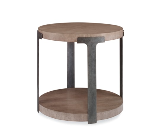 Sunburst Chairside Table (Timber Grey)
