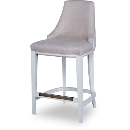 Dora Transitional Upholstered Counter Height Stool