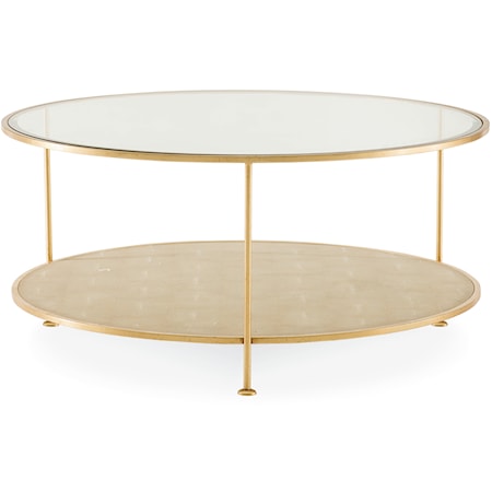 Monarch Transitional Cocktail Table with Glass Top