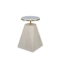 Contemporary Pyramid Accent Table with Stone Top