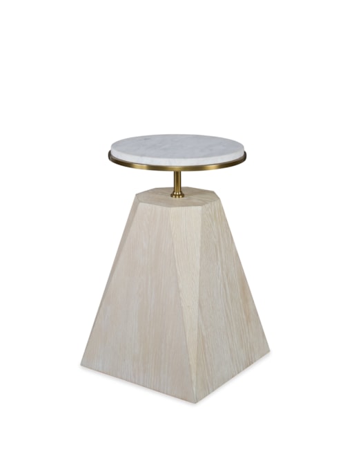 Contemporary Pyramid Accent Table with Stone Top