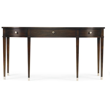 Transitional Console Table with Metal Leg Caps