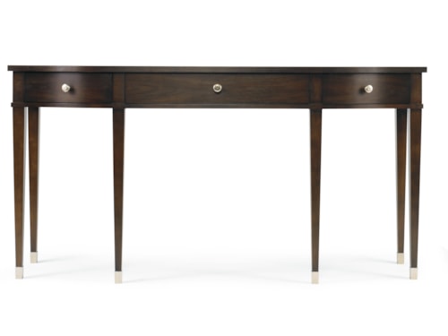 Transitional Console Table with Metal Leg Caps