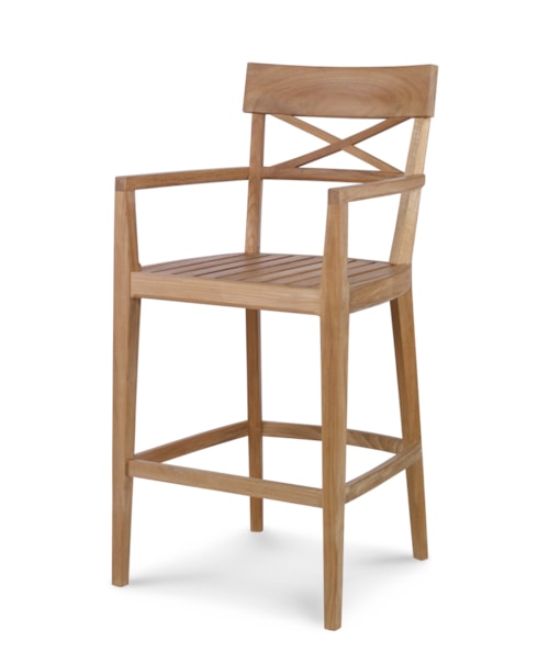 Coastal Outdoor Teak Bar Stool