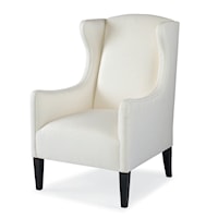 Transitional Gisele Wing Chair with Tapered Legs