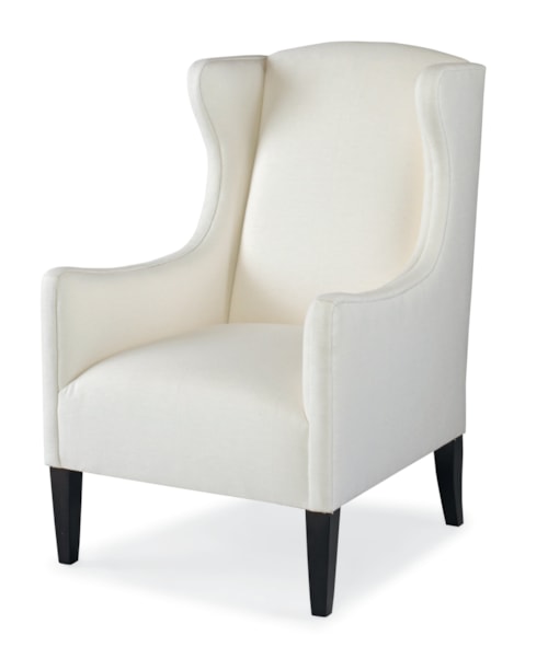 Transitional Gisele Wing Chair with Tapered Legs