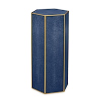 Transitional Romeo Tall Side Table with Gold Trim