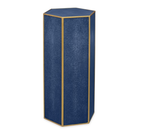 Transitional Romeo Tall Side Table with Gold Trim